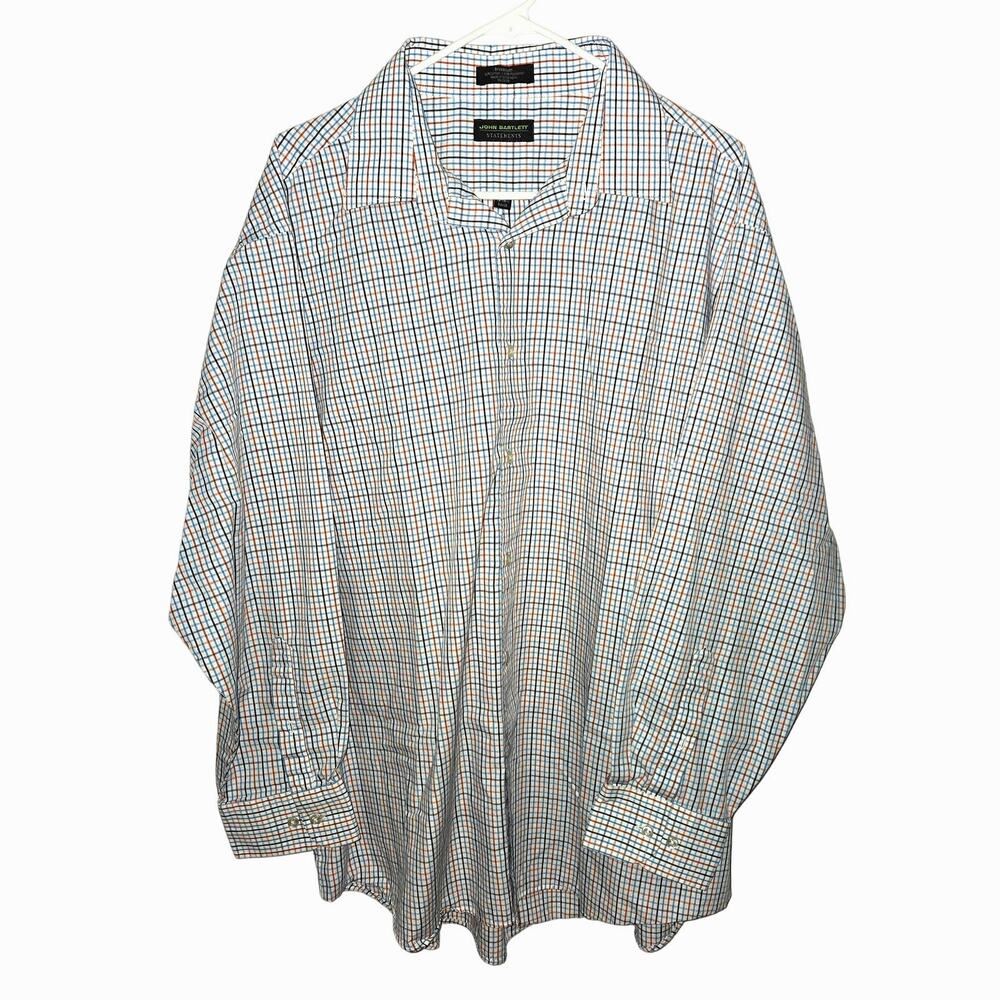 John Bartlett Statements Size 34/35 18.5 Mens Broadcloth Long Sleeve Shirt